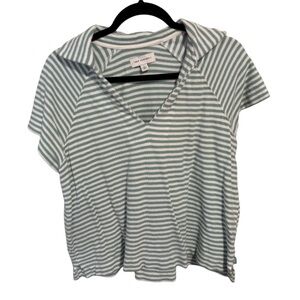 Free Assembly Green Striped Women's Top